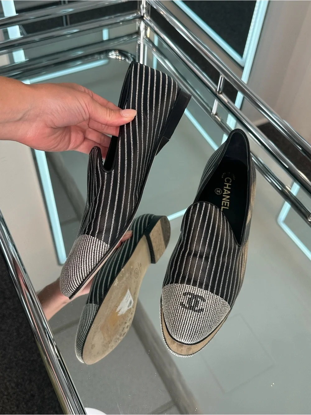 Chanel Pinstripe Loafer